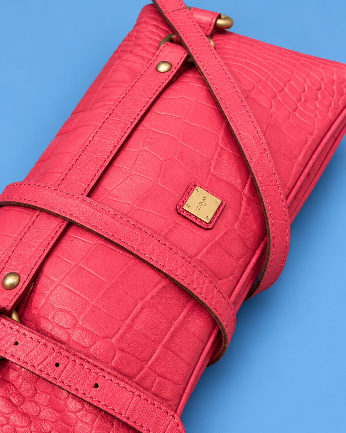 LOCMAN Pink Croc Shoulder Bag