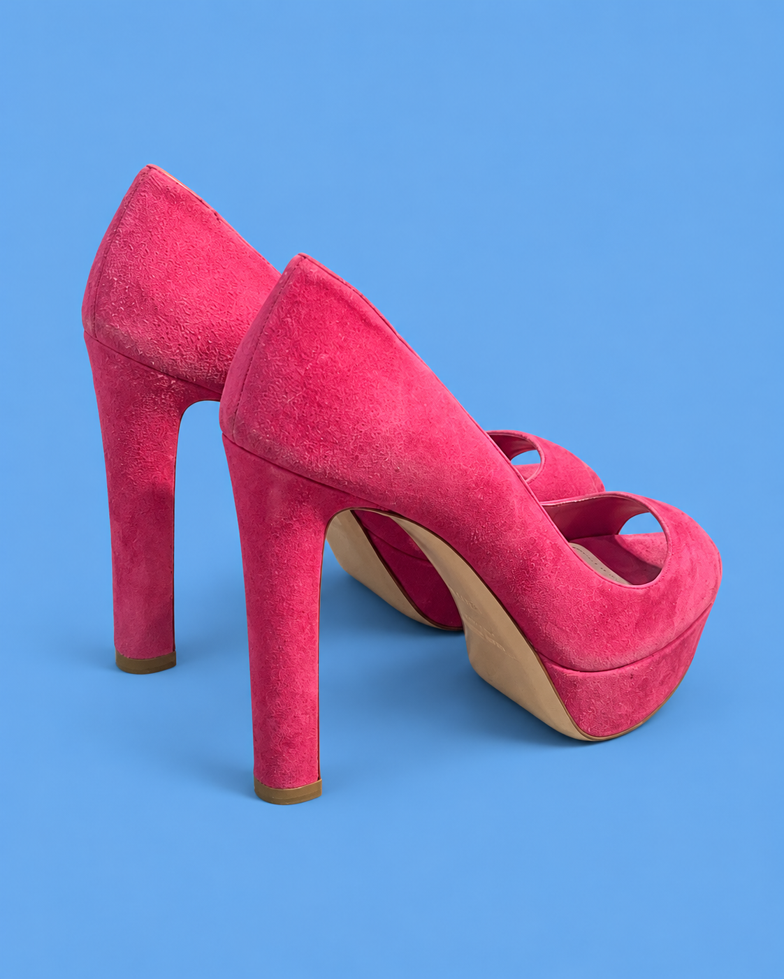 MIU MIU Hot Pink Suede Platform Pumps