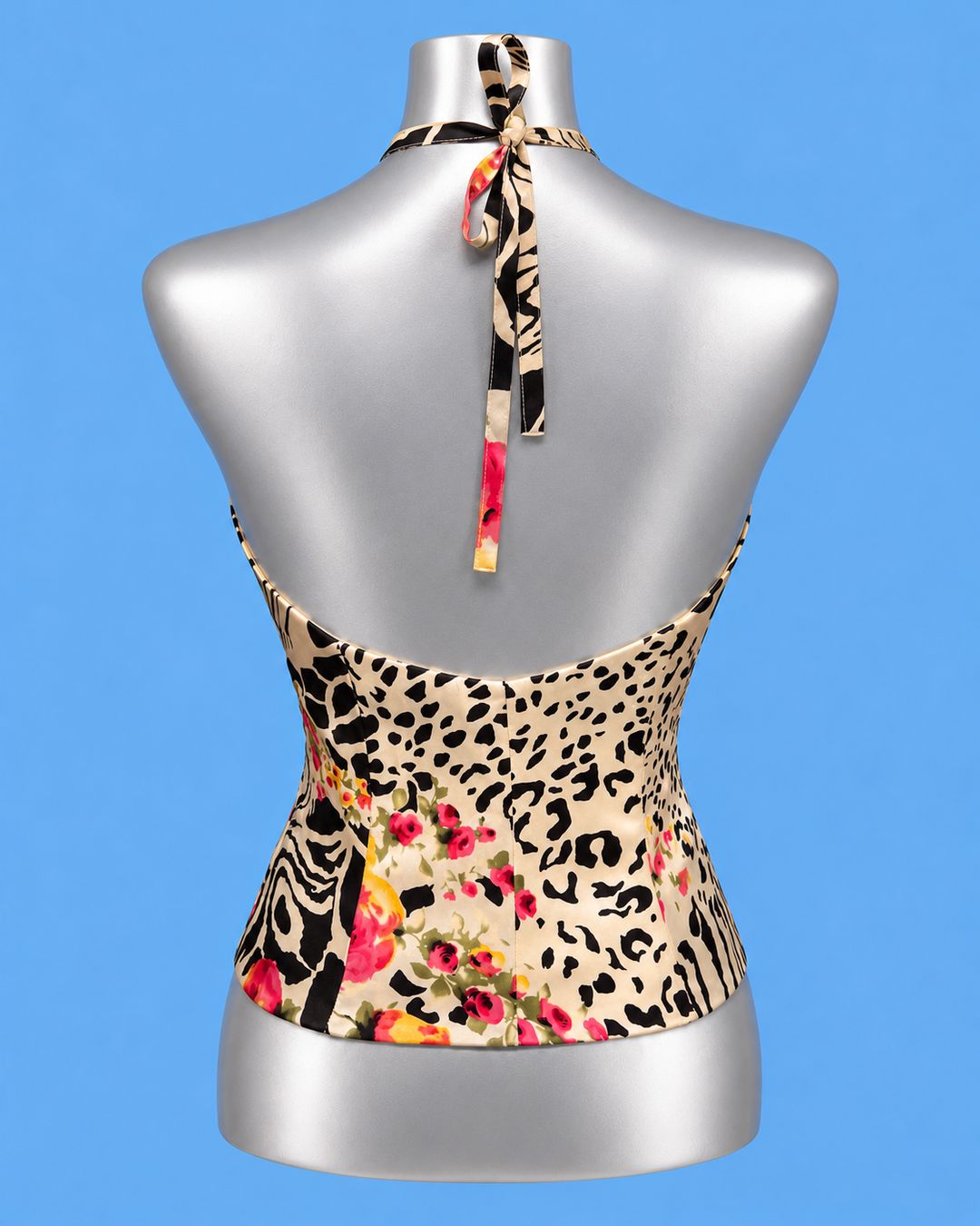 Animal Print Rhinestone Halter Top