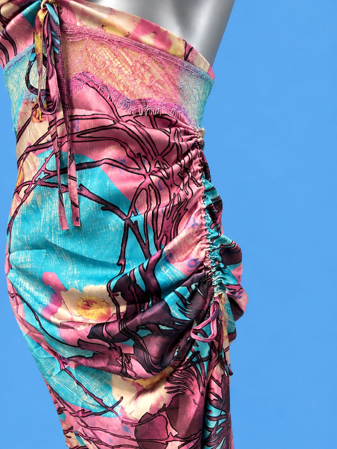 ANGELO MARANI Pink & Turquoise Floral Dress