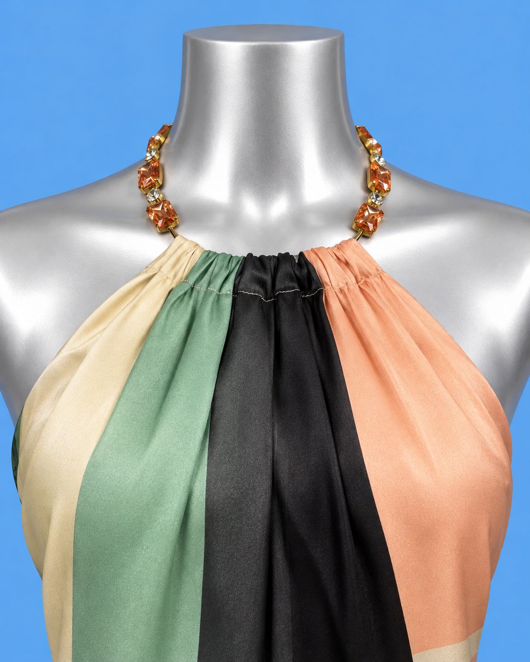 CRISTINA EFFE Jewelled Halter Midi Dress