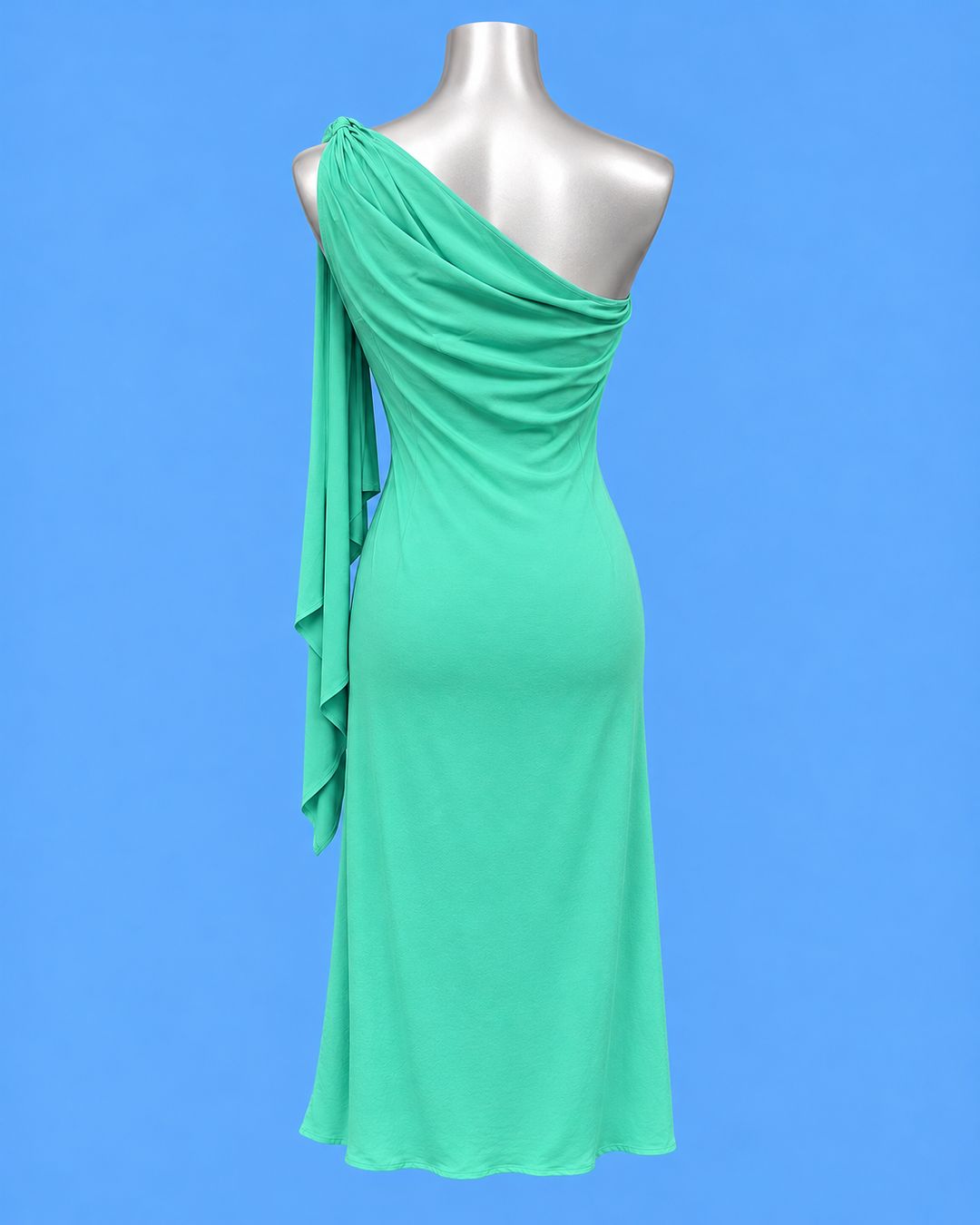 PRIVILEGIO Mint Green One-Shoulder Dress