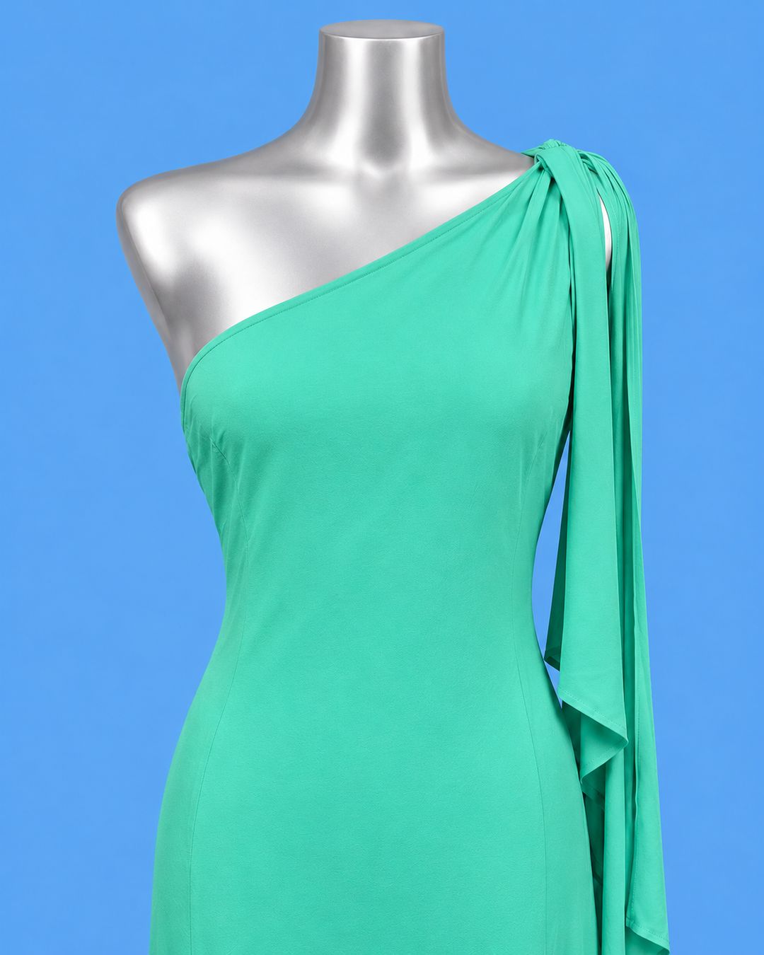 PRIVILEGIO Mint Green One-Shoulder Dress
