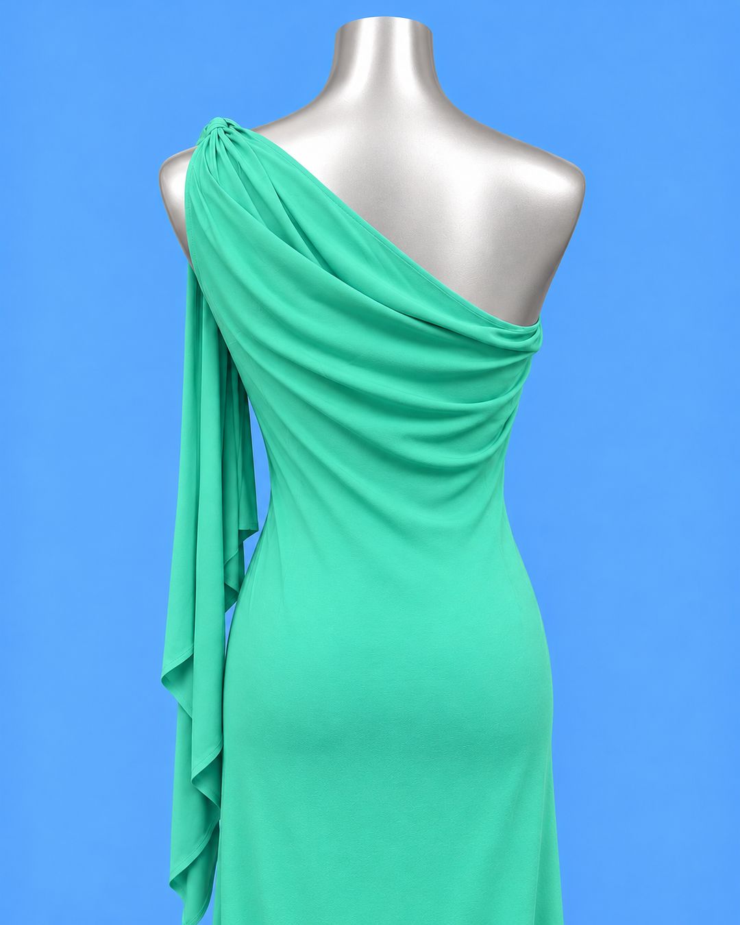 PRIVILEGIO Mint Green One-Shoulder Dress