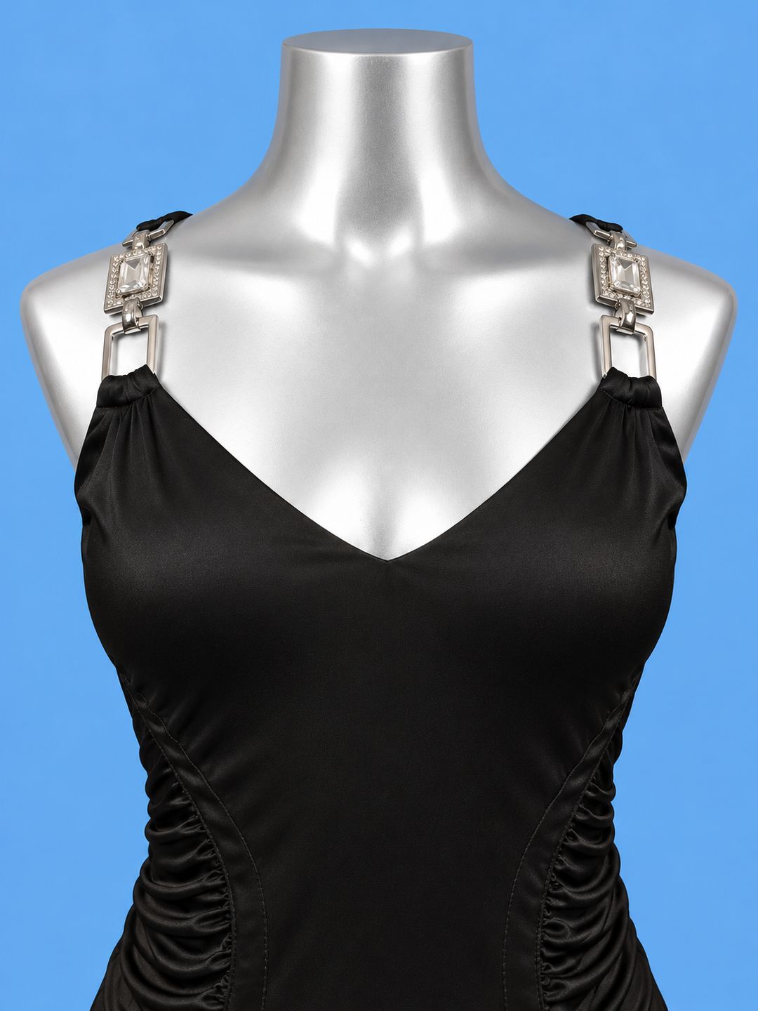 ANGELO MARANI Black Jewelled Strap Dress