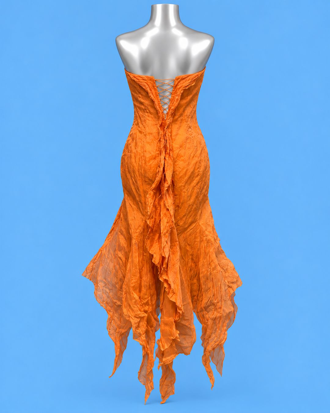 MISS YOU Tangerine Strapless Dress