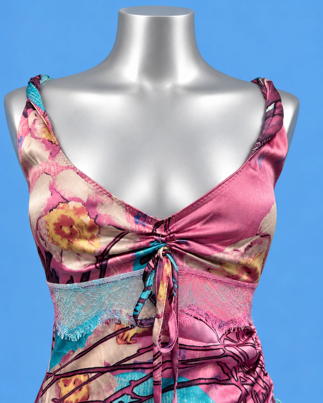ANGELO MARANI Pink & Turquoise Floral Dress