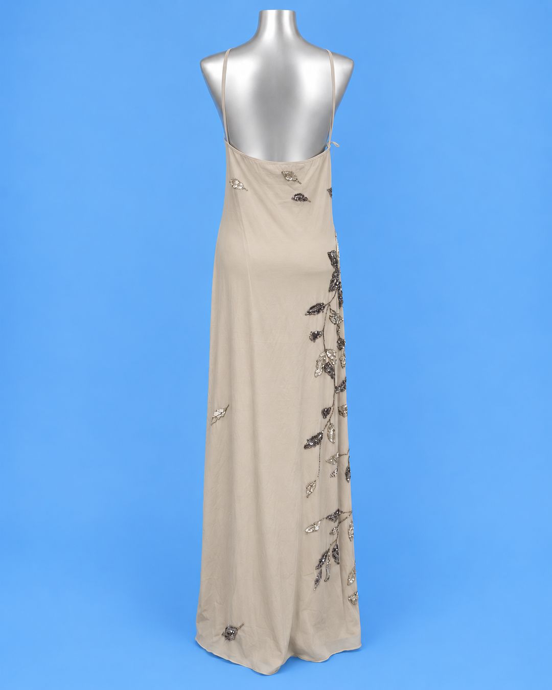 AYIN Grey Embellished Slip Dress