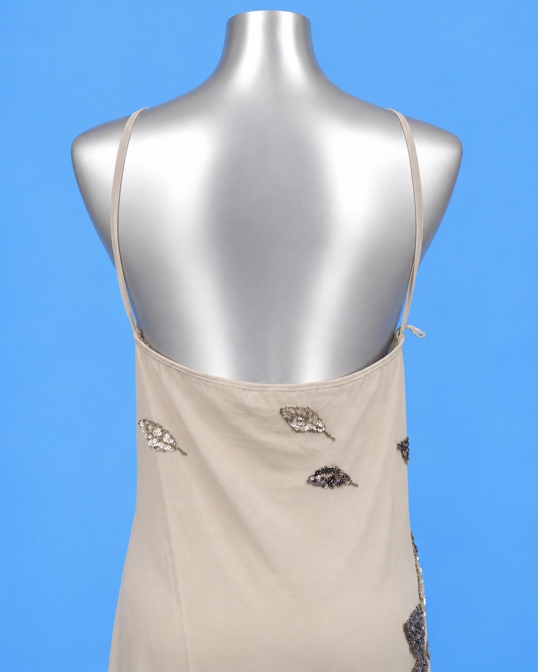 AYIN Grey Embellished Slip Dress