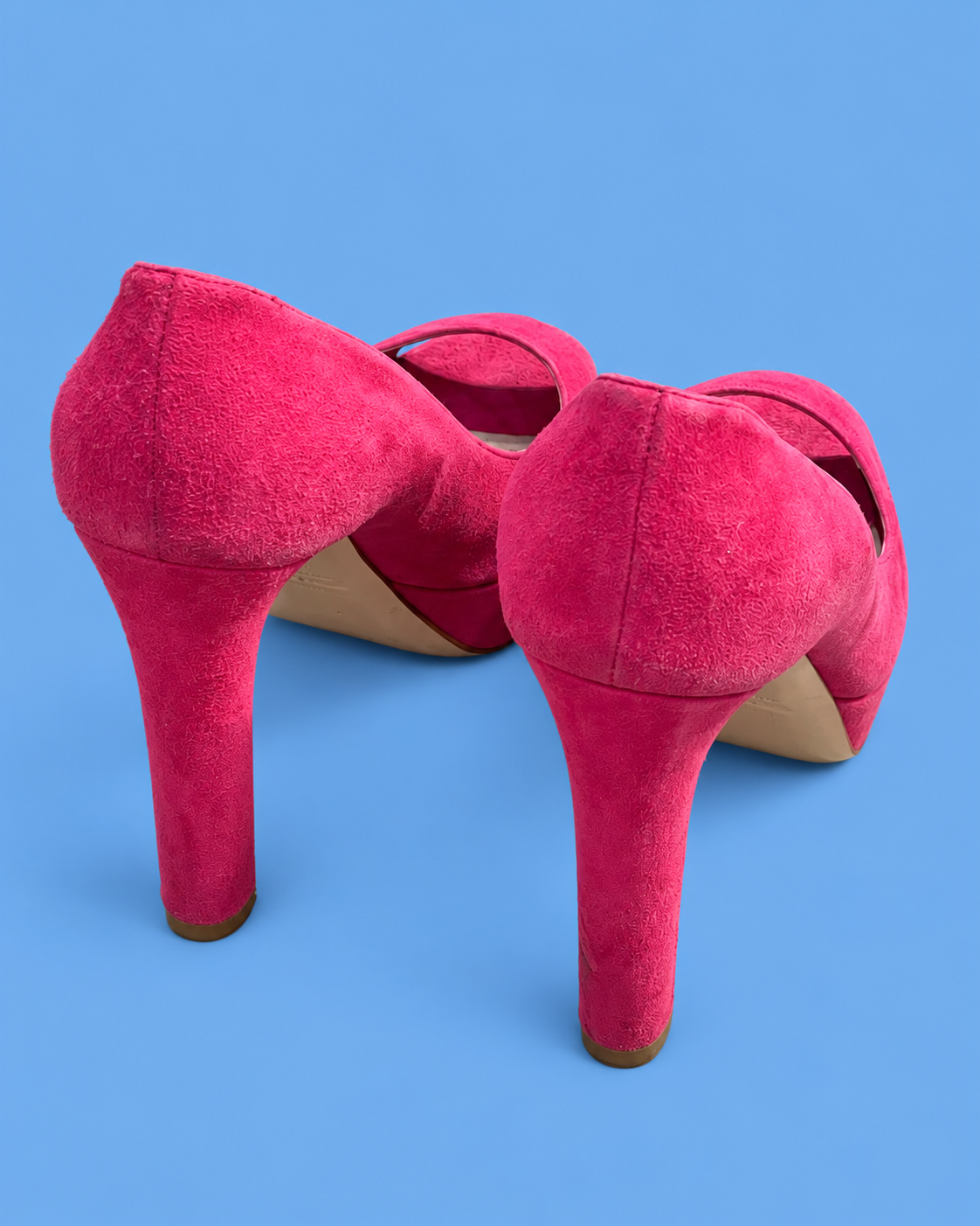 MIU MIU Hot Pink Suede Platform Pumps
