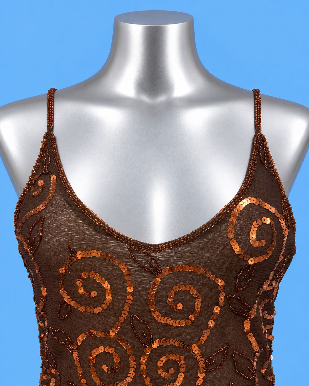 Chocolate & Copper Sequin Camisole