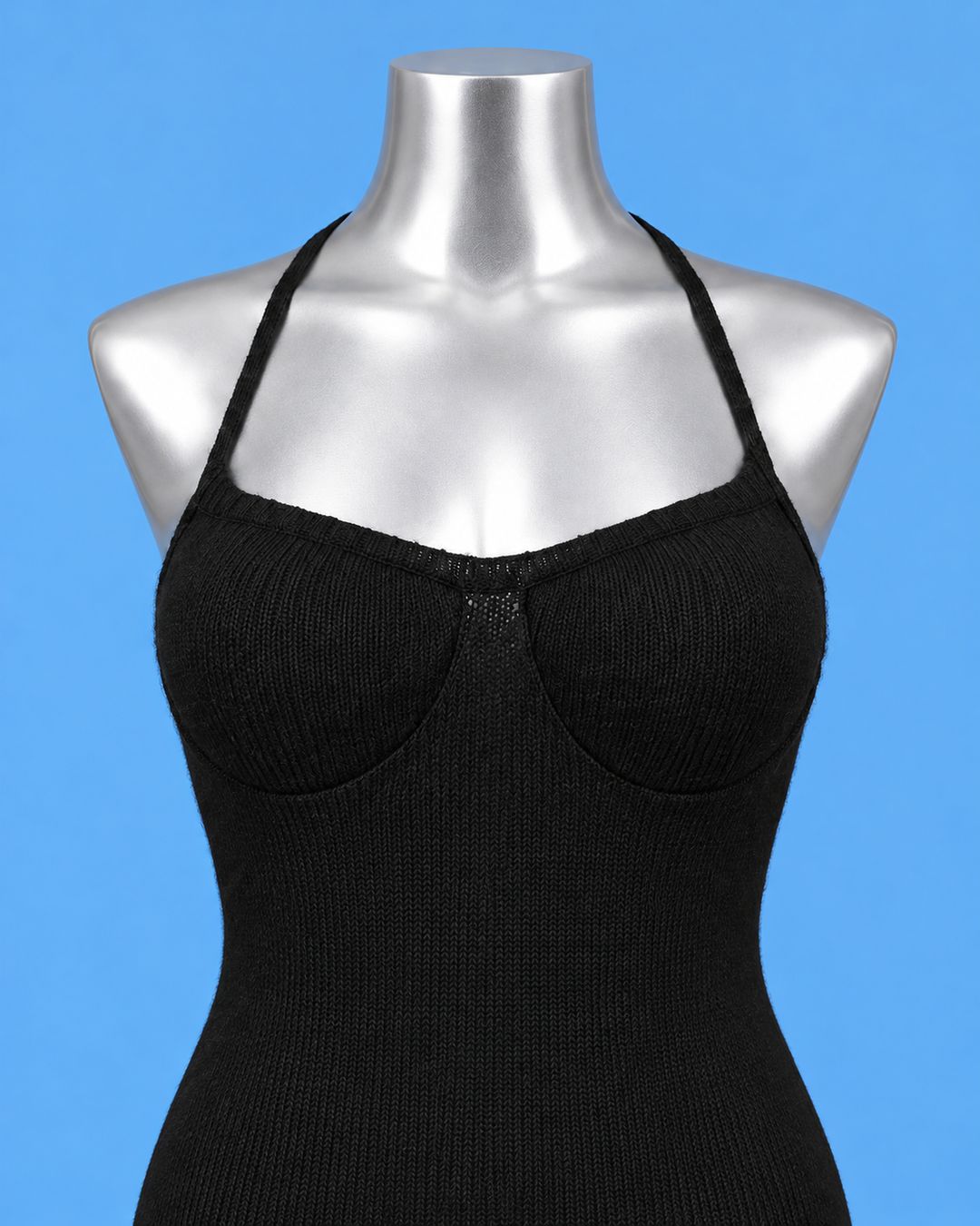 LIU JO Black Knit & Lace-Trim Dress