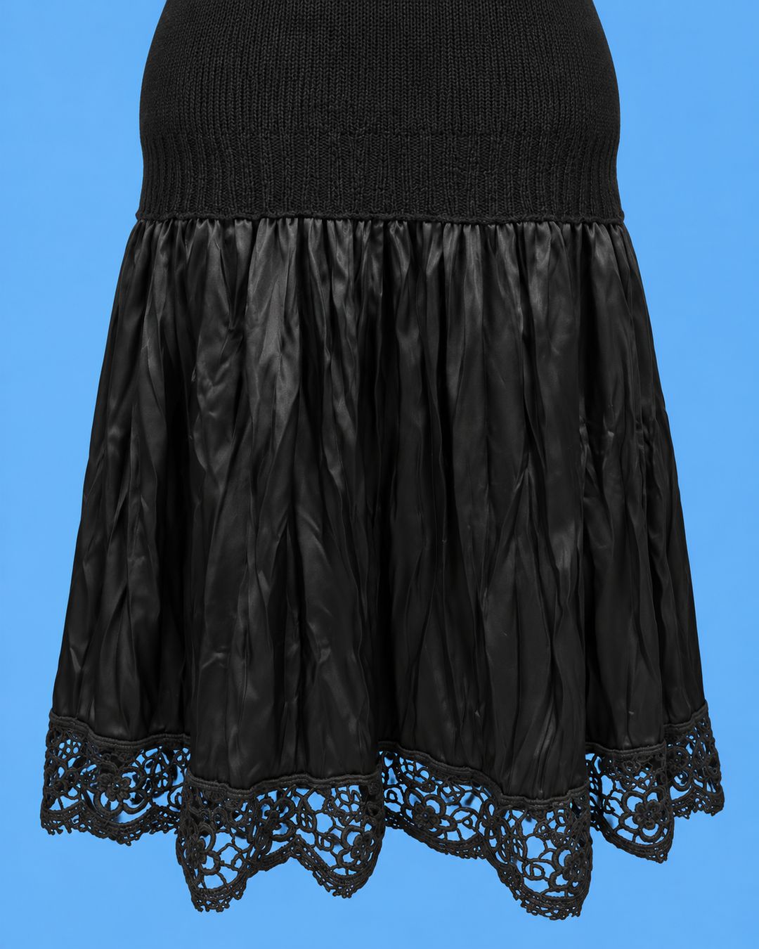 LIU JO Black Knit & Lace-Trim Dress