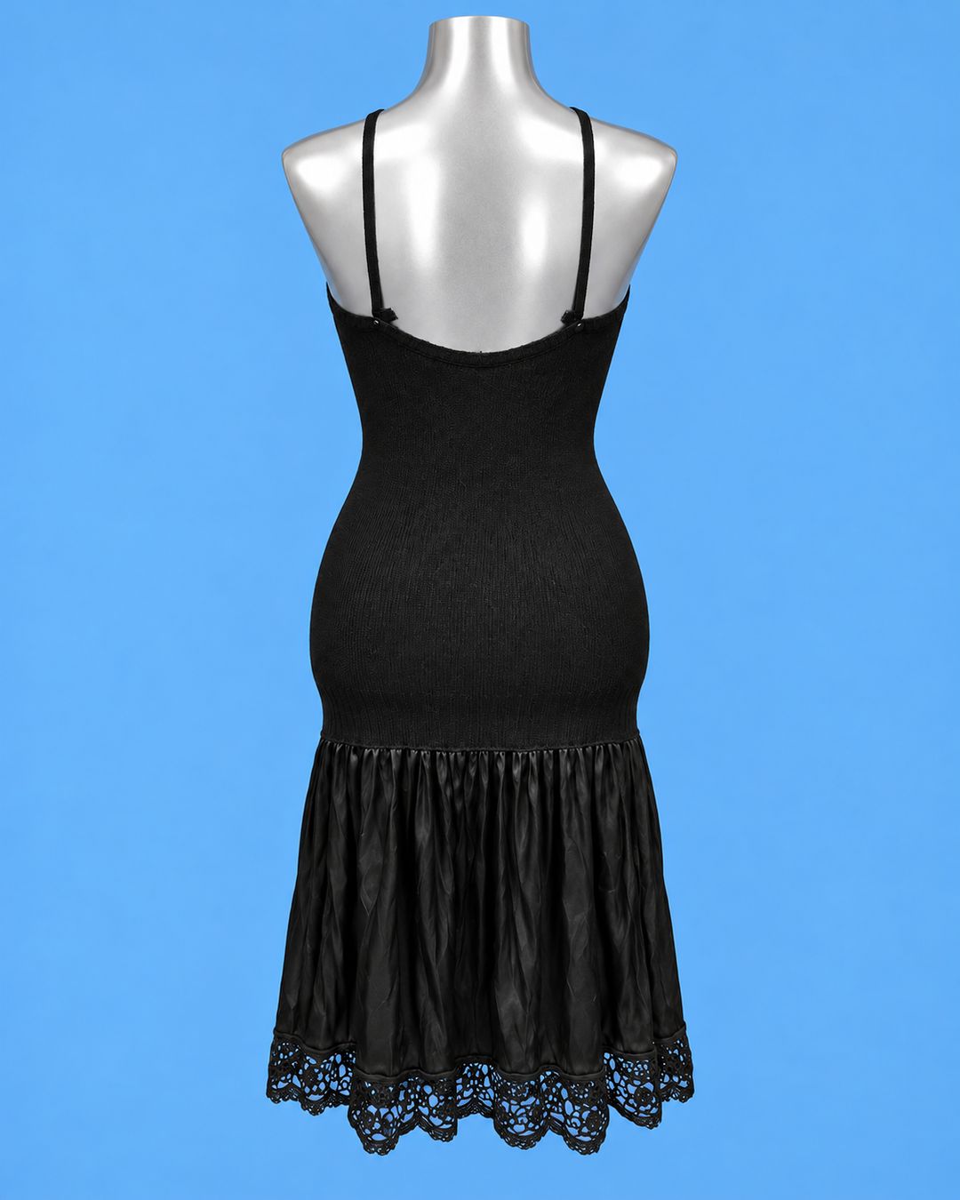 LIU JO Black Knit & Lace-Trim Dress