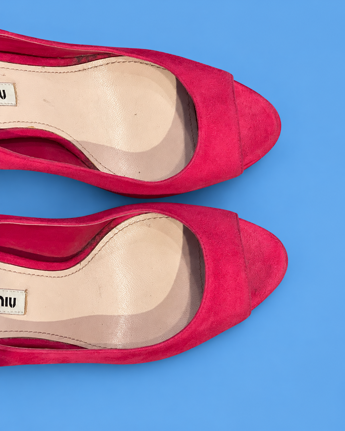 MIU MIU Hot Pink Suede Platform Pumps