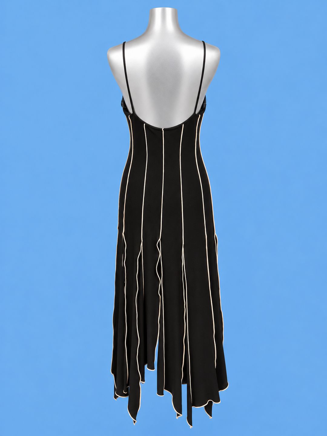 JOSEPH RIBKOFF Black & Cream Asymmetric Dress