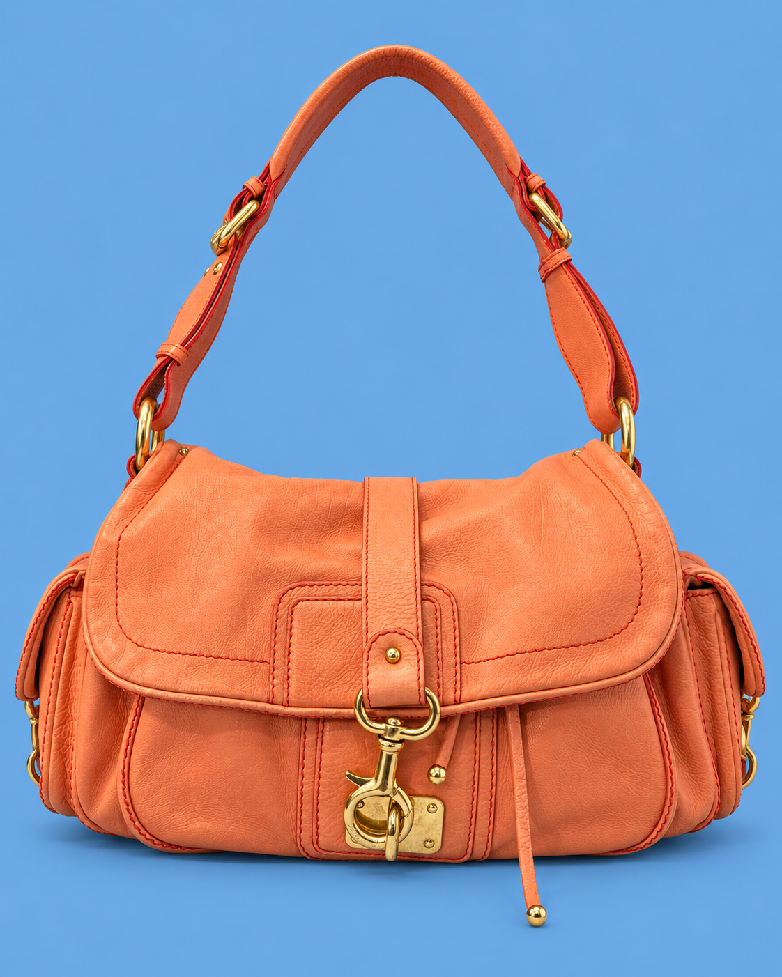 Marc Jacobs Coral Leather Flap Shoulder Bag