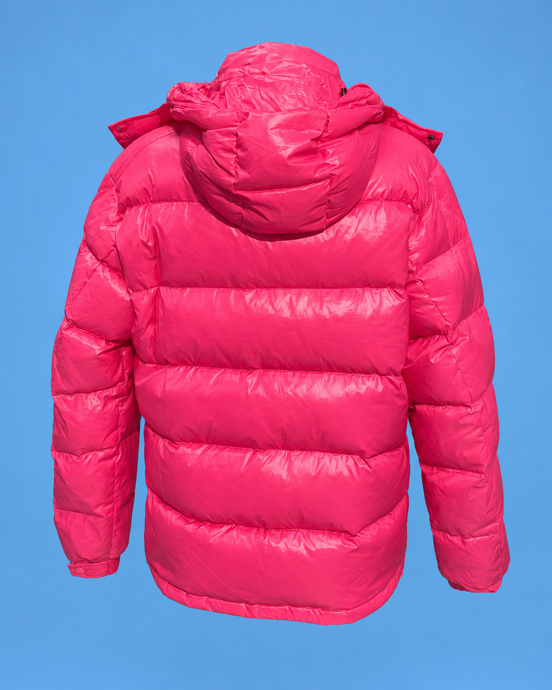 MONCLER Hot Pink Glossy Down Puffer Jacket