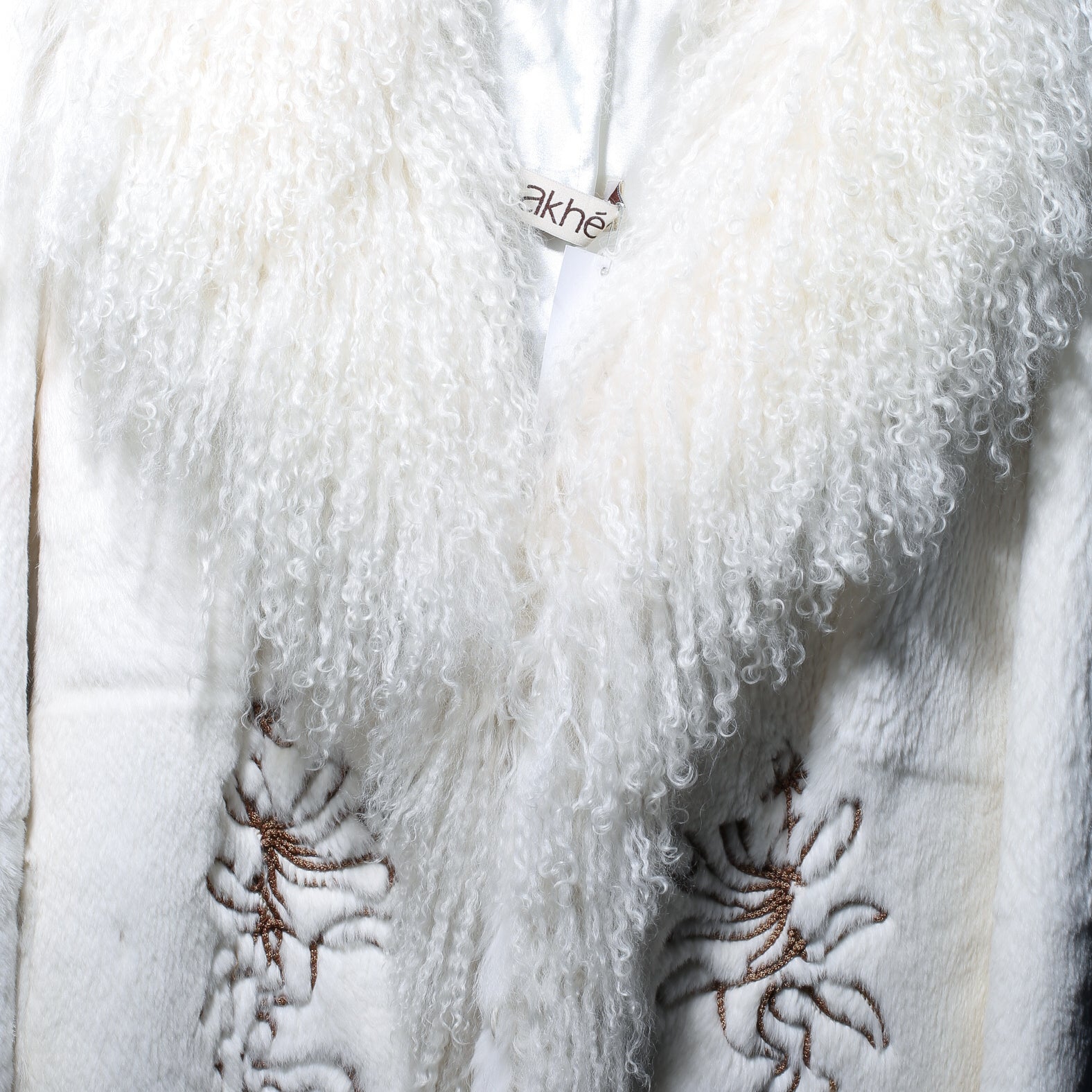 White Shearling Trim Jacket