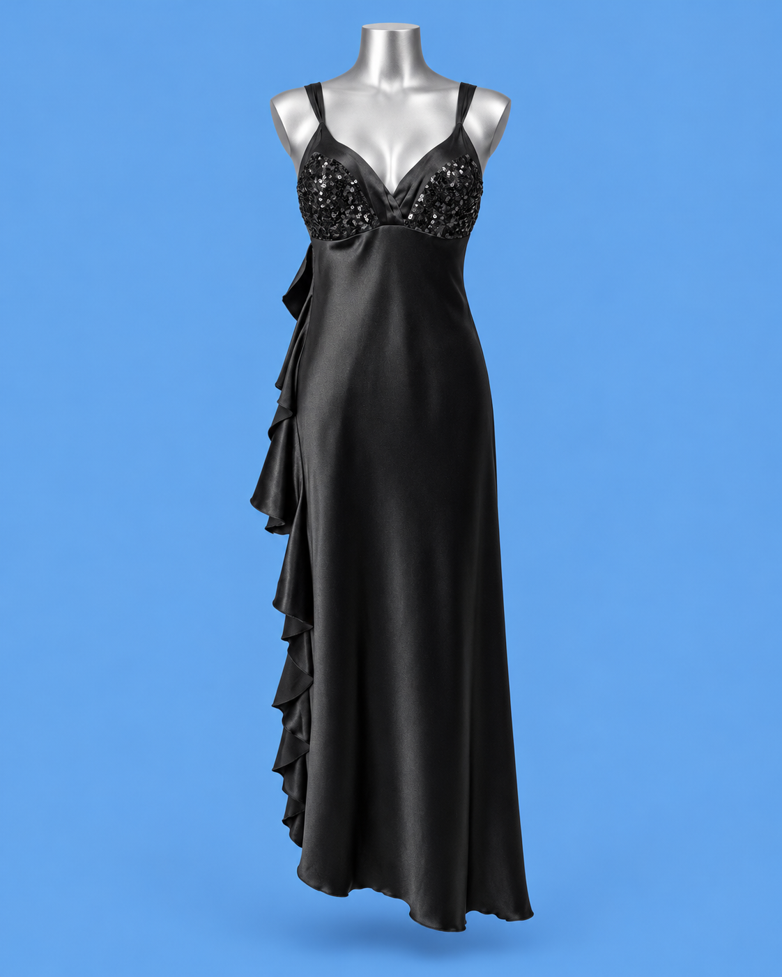 GUESS BY MARCIANO Sequin Satin Maxi Dress