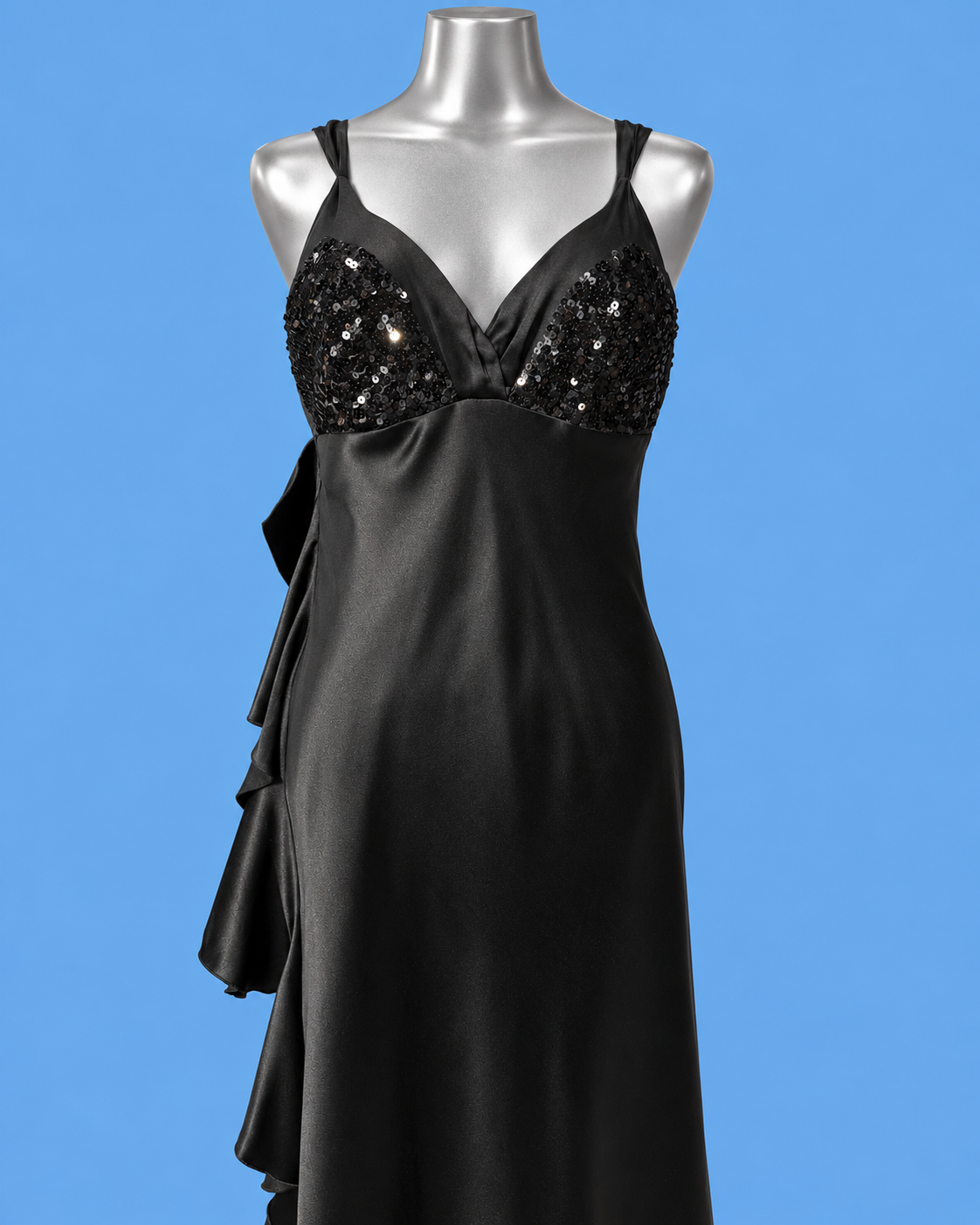 GUESS BY MARCIANO Sequin Satin Maxi Dress