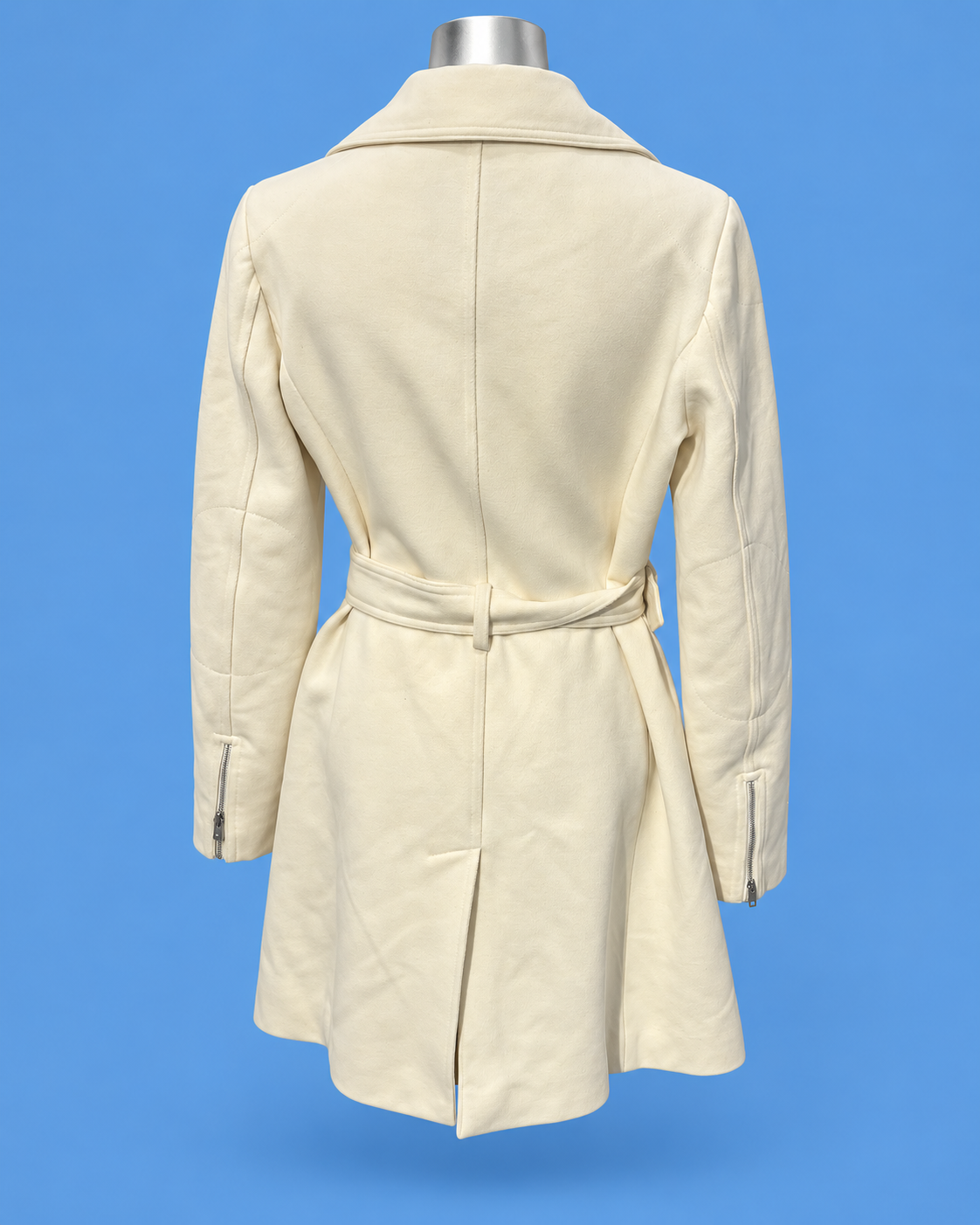 BREMA Cream Belted Biker Coat