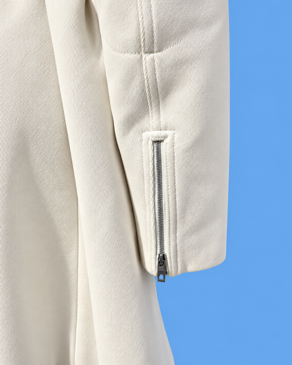 BREMA Cream Belted Biker Coat