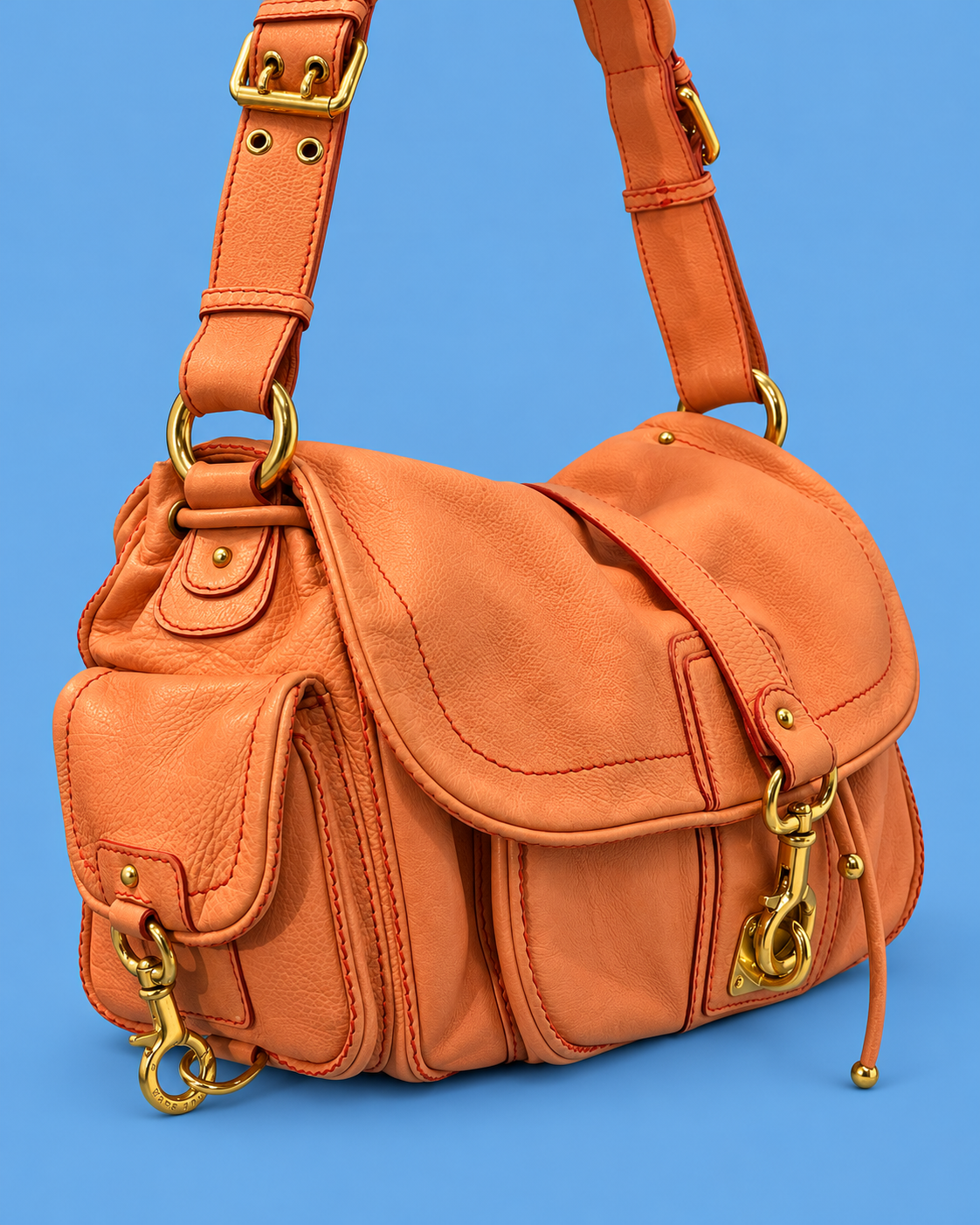 Marc Jacobs Coral Leather Flap Shoulder Bag