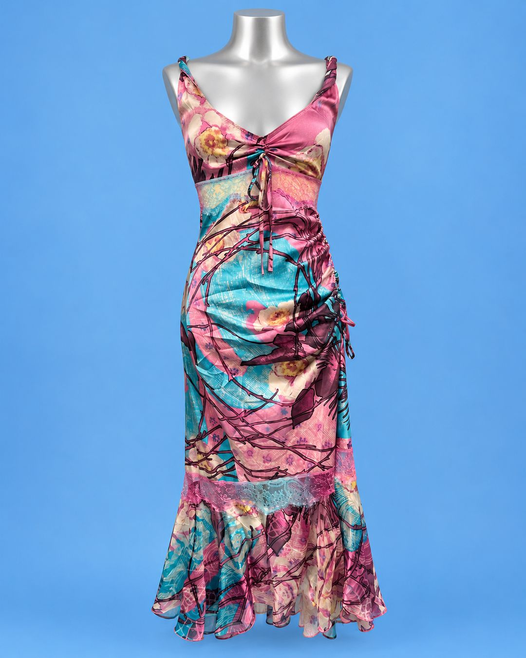 ANGELO MARANI Pink & Turquoise Floral Dress