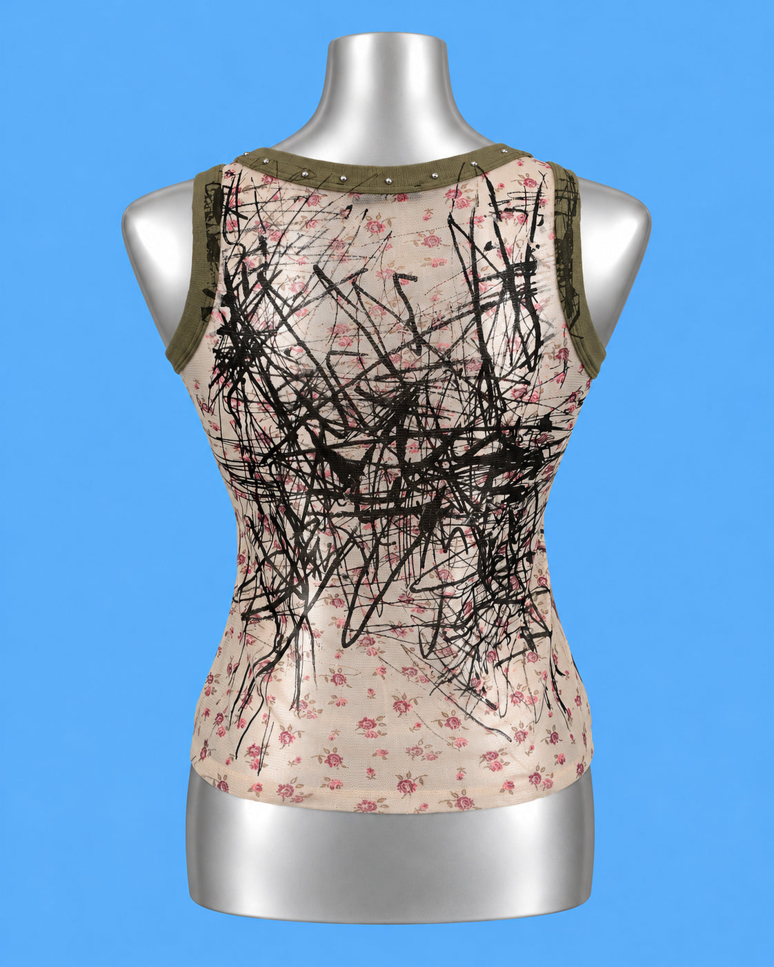 PLANURA STUDIO Abstract Graffiti Studded Tank Top