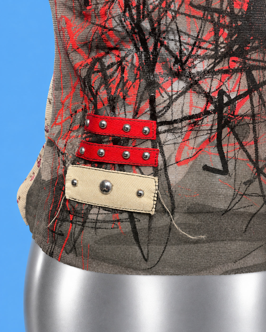 PLANURA STUDIO Abstract Graffiti Studded Tank Top