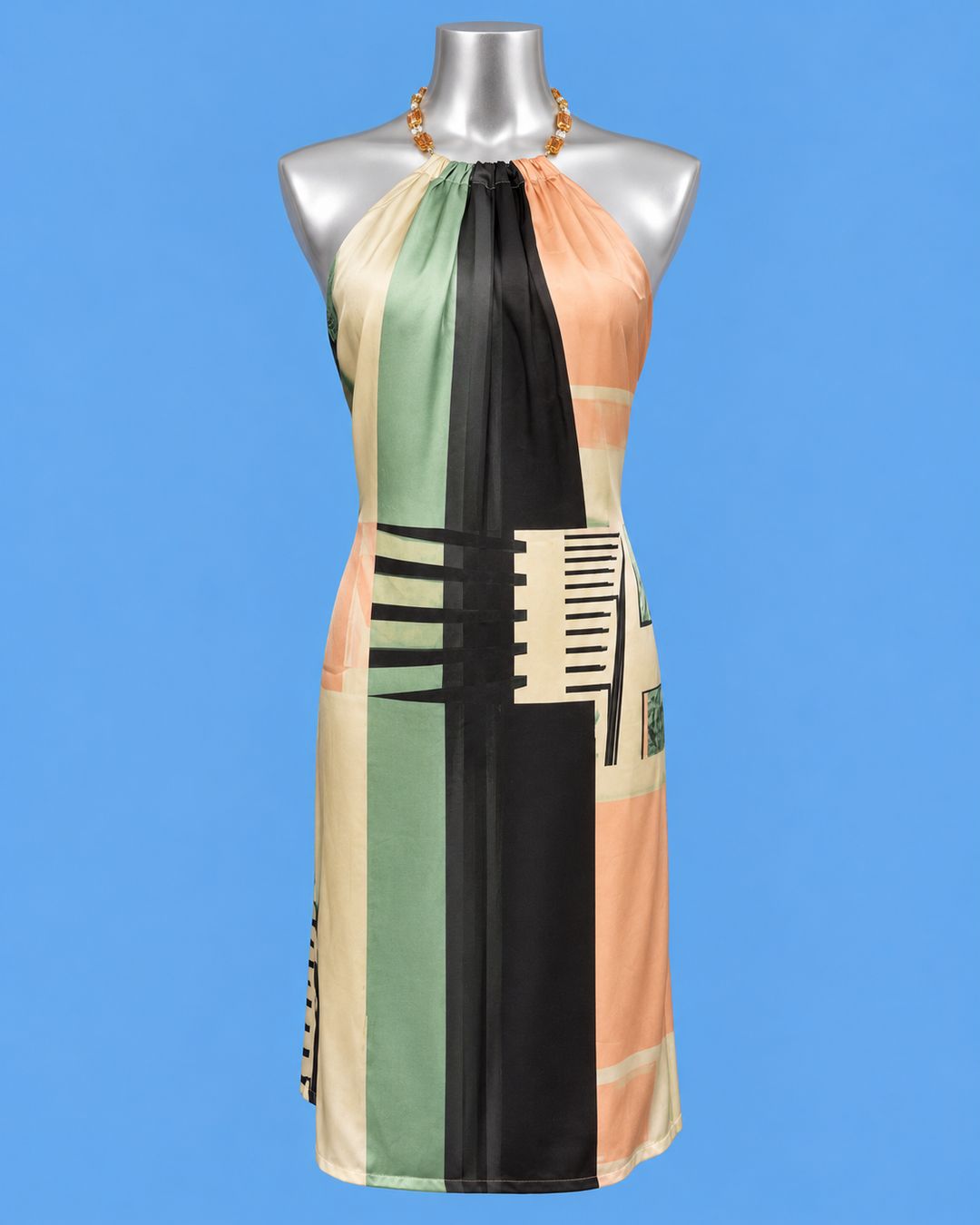 CRISTINA EFFE Jewelled Halter Midi Dress