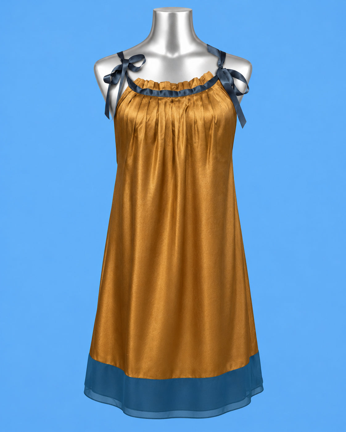 Ochre & Teal Ribbon Dress