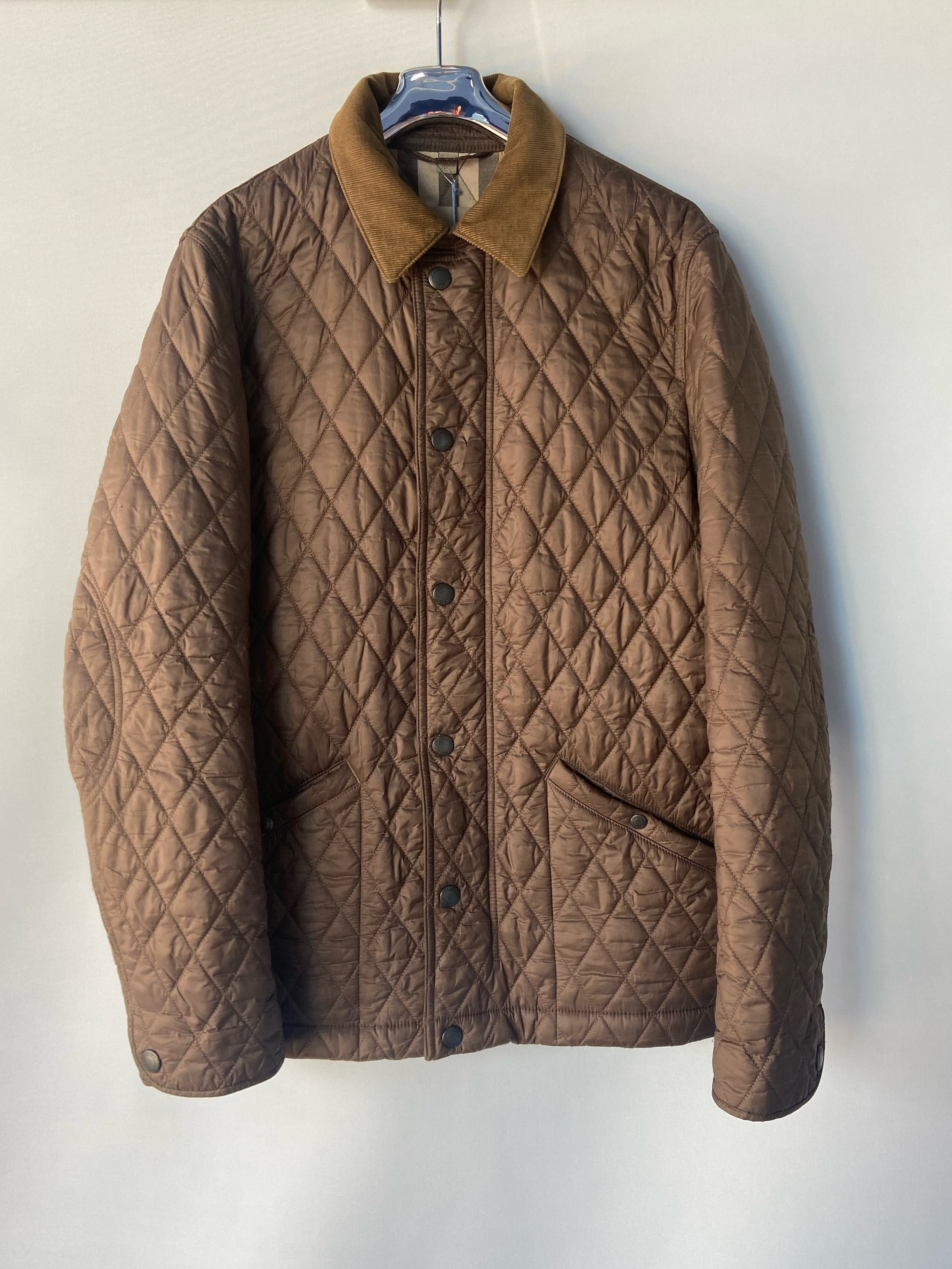 Burberry Brit Quilted Barn Jacket – Brown with Corduroy Collar (Made in Thailand, Vintage Edition)
