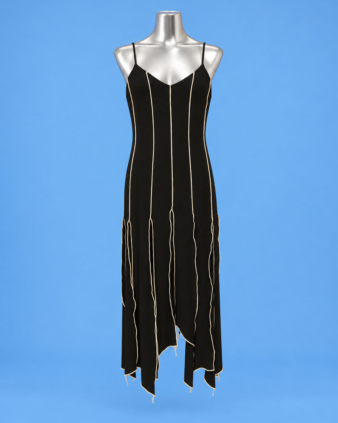 JOSEPH RIBKOFF Black & Cream Asymmetric Dress