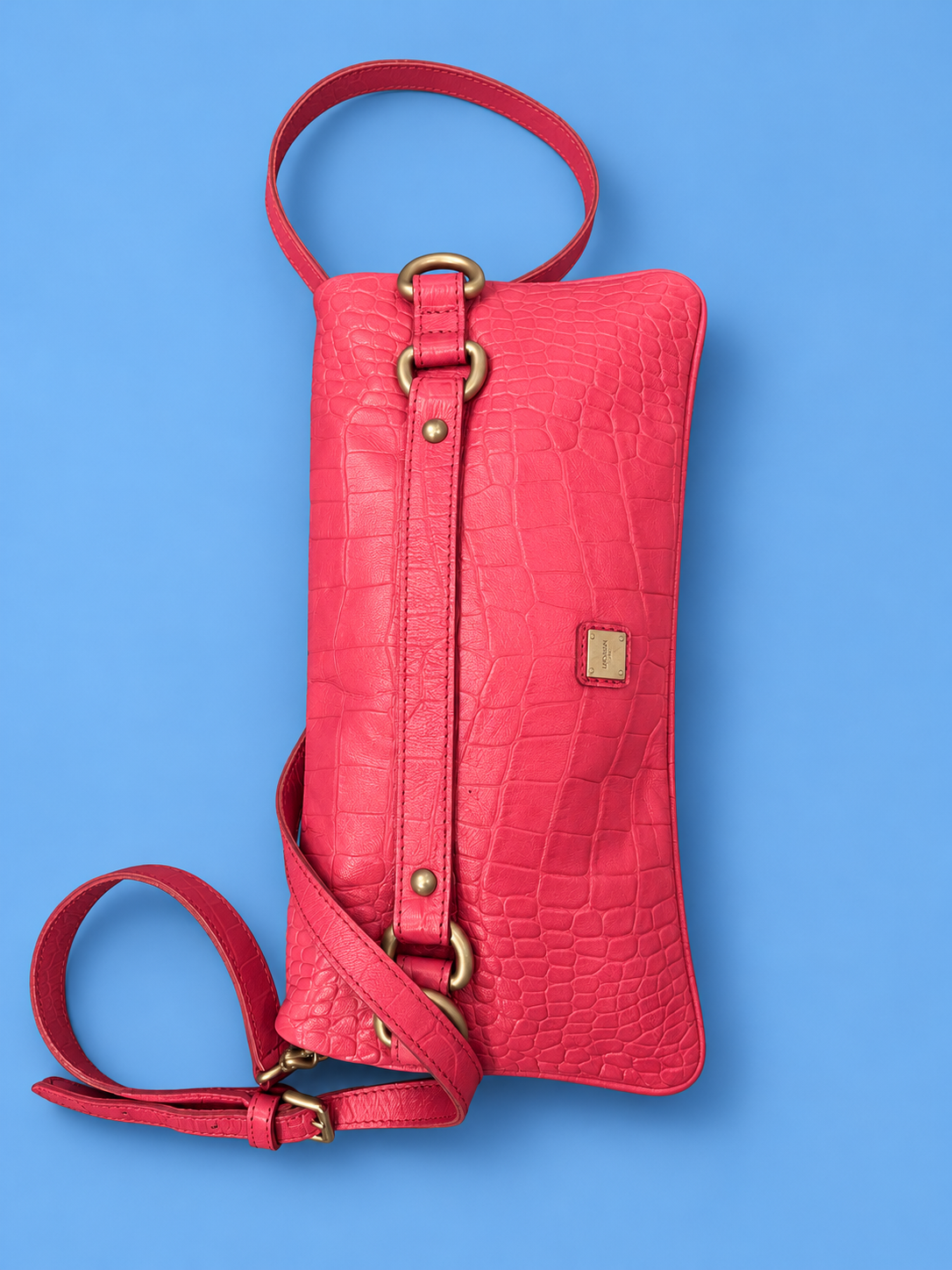 LOCMAN Pink Croc Shoulder Bag