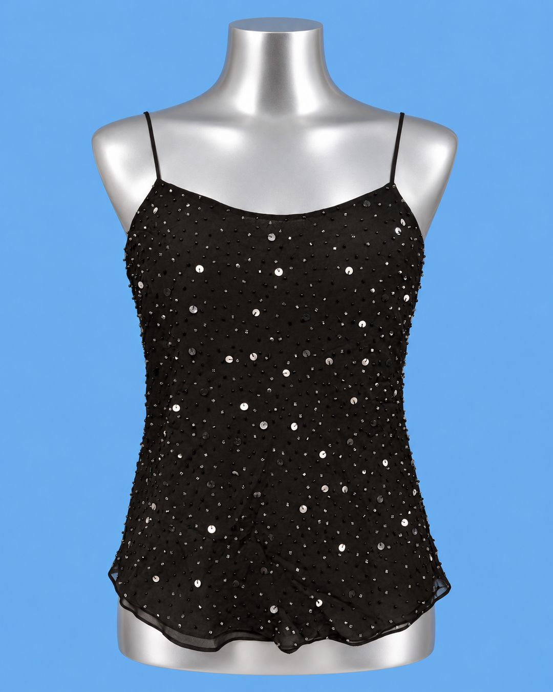 Black Beaded Sequin Camisole
