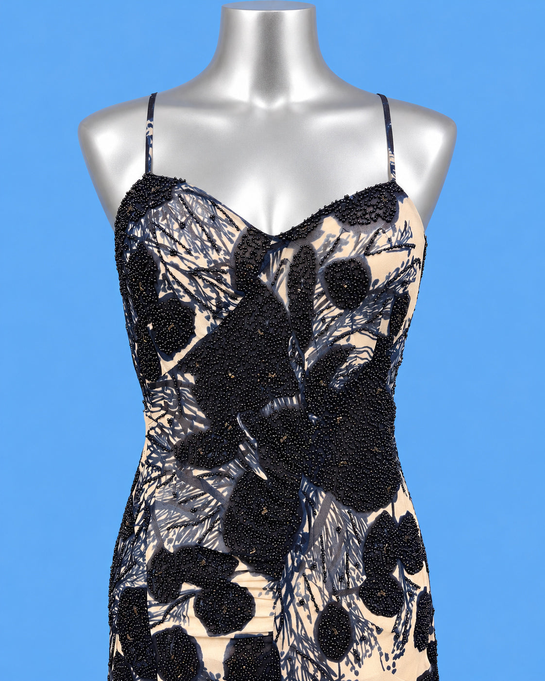 GAI MATTIOLO Beaded Floral Slip Dress