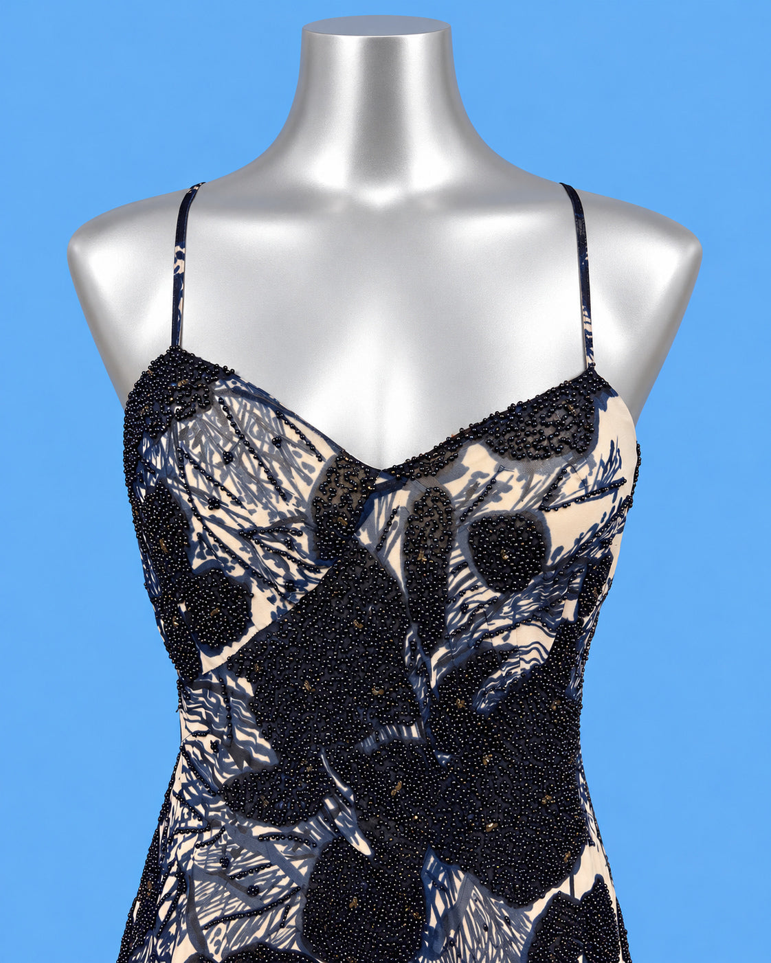 GAI MATTIOLO Beaded Floral Slip Dress