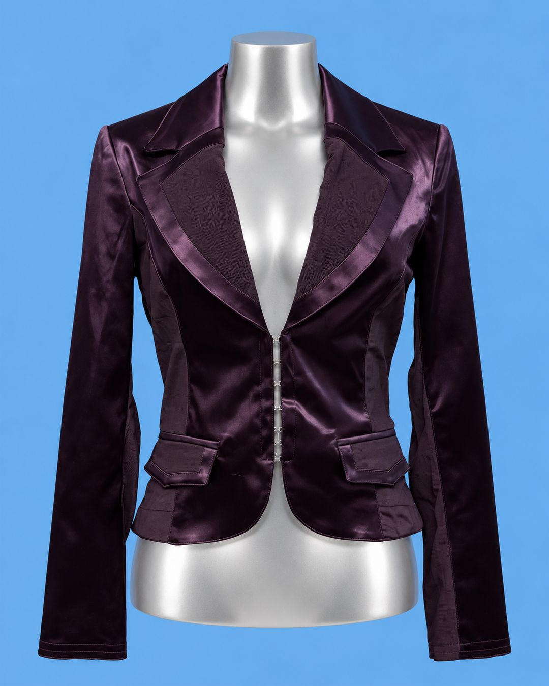 NICE GIRLS CONCEPT Aubergine Satin Blazer