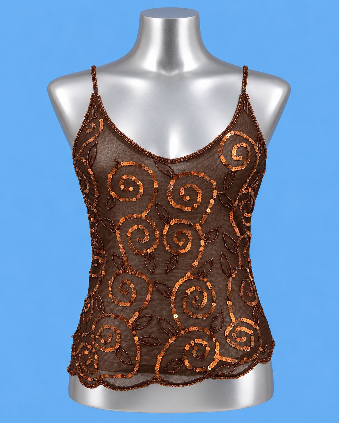 Chocolate & Copper Sequin Camisole