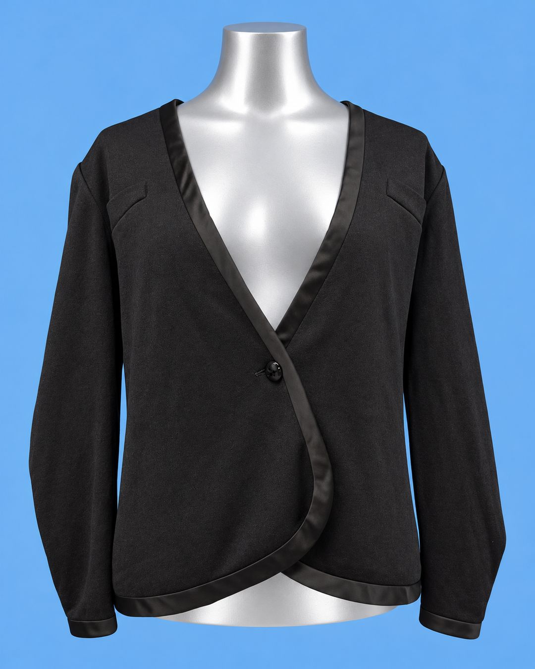 YVES SAINT LAURENT Black Satin-Trim Blazer