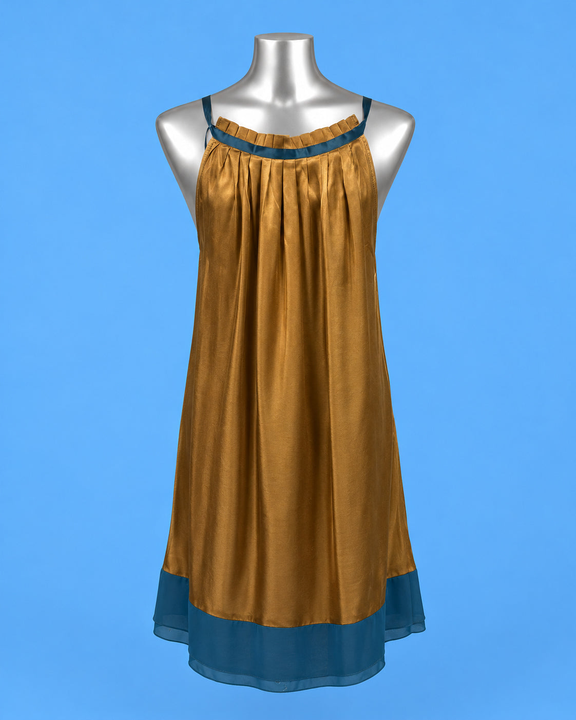 Ochre & Teal Ribbon Dress