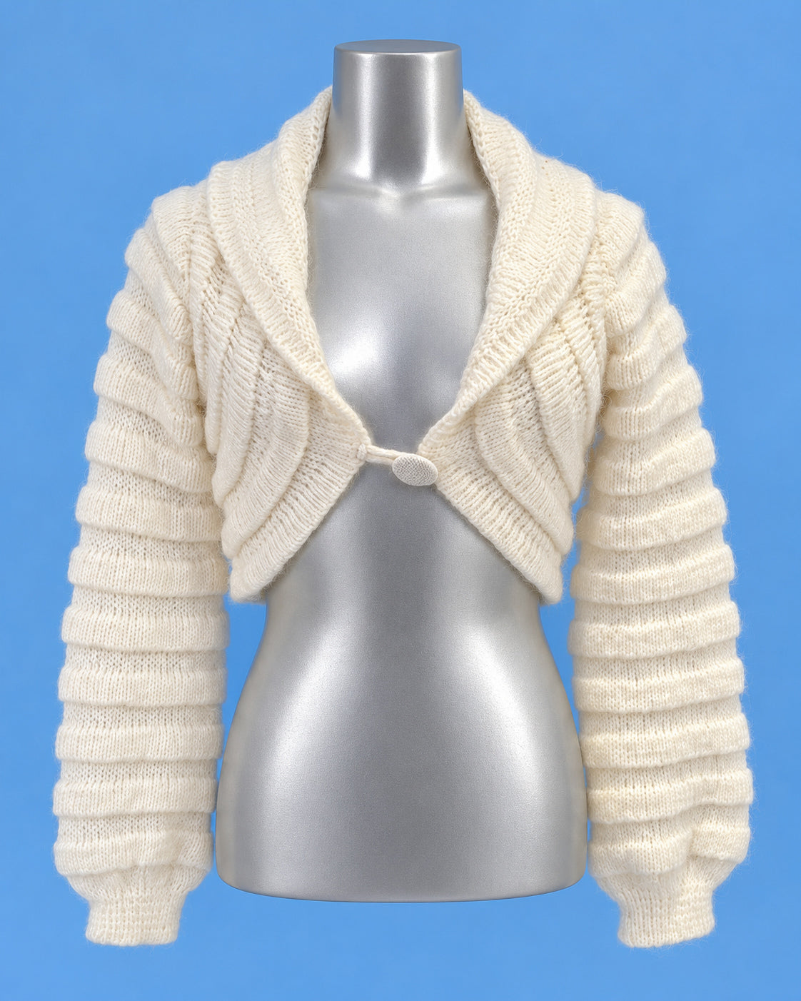 SISLEY Ivory Ribbed Cropped Bolero